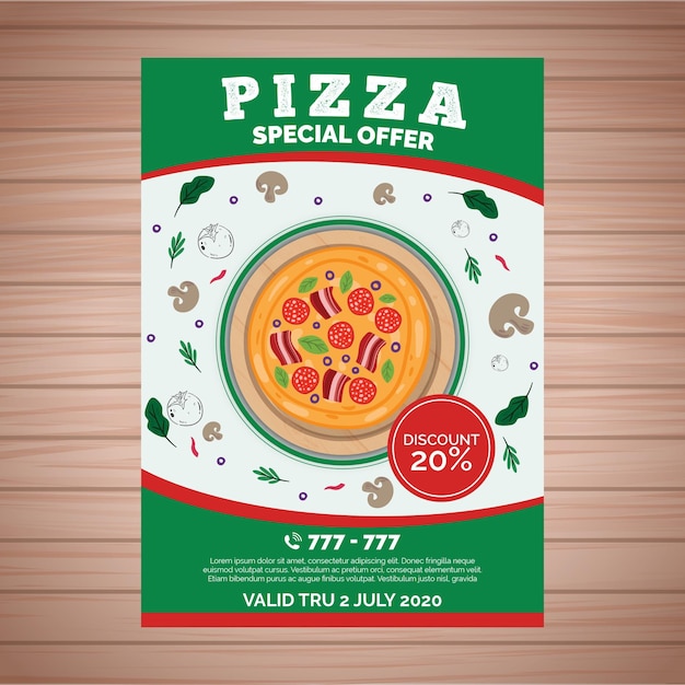 Poster template with pizza