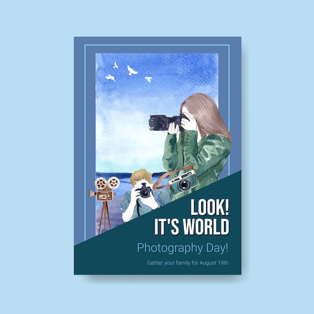 Poster template for world photography day