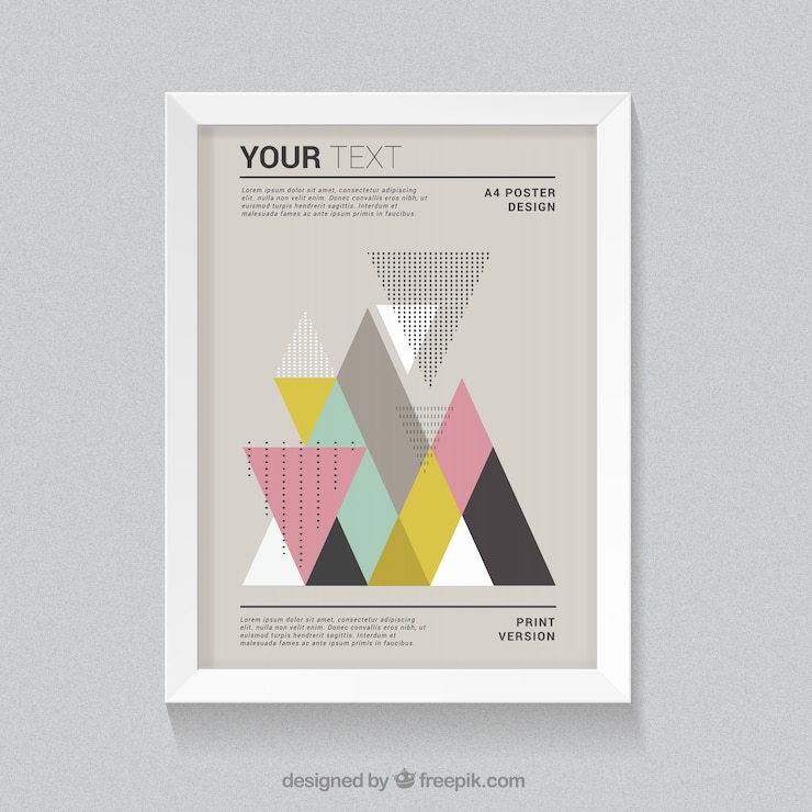 Free Vector poster with colorful triangles
