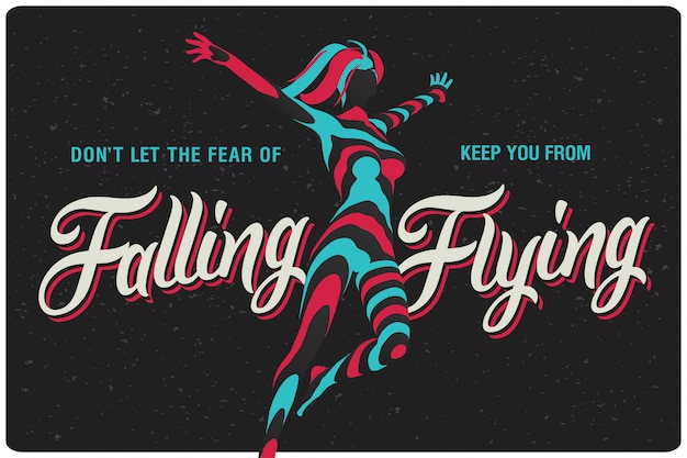 poster with flying woman illustration