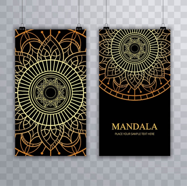 Poster with golden mandala