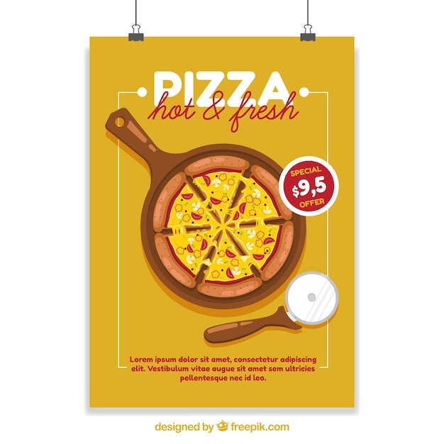 Vettore gratuito poster con sconti pizza