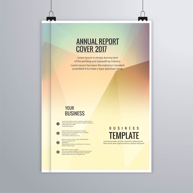 Free vector poster with polygonal shapes, warm colors