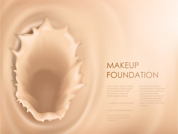 Poster with texture of splash of liquid foundation