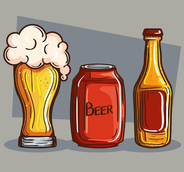 無料ベクター 3種類のビールのポスター