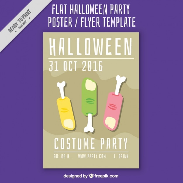 Плакат с тремя пальцами для хэллоуина