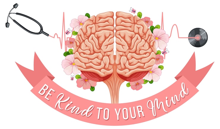 Free Vector poster with word be kind to your mind