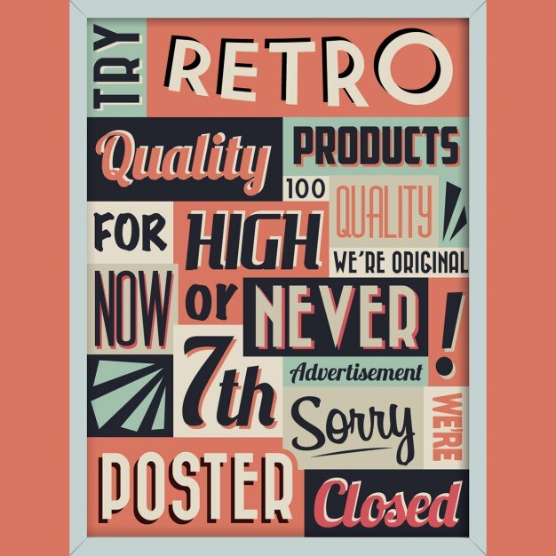 Free Vector poster with words in vintage style