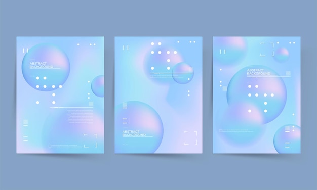 Free vector posters set with gradient shapes composition