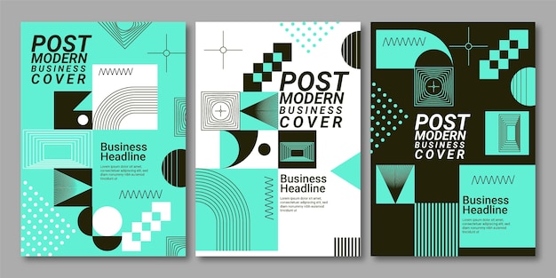 Free vector postmodern business cover collection