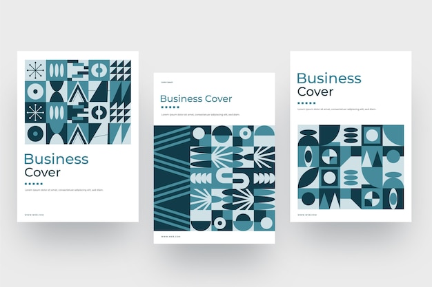 Free vector postmodern business cover collection