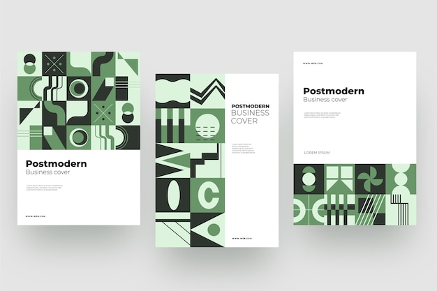 Free vector postmodern business cover collection