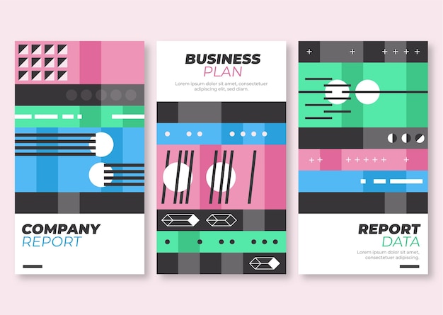 Free vector postmodern business cover collection