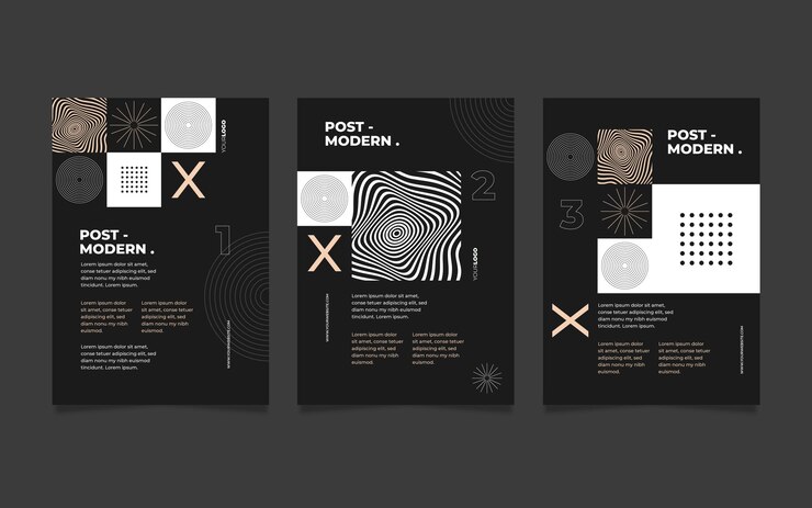 Free Vector postmodern business cover collection
