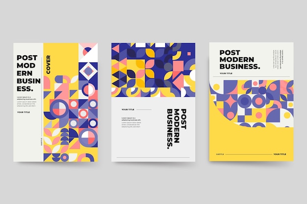 Free vector postmodern business cover collection