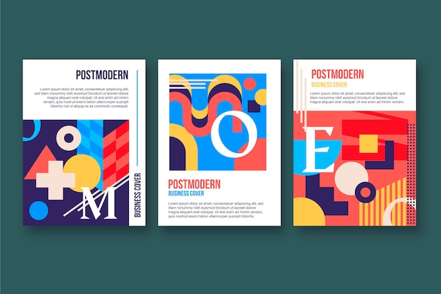 Free vector postmodern business cover collection