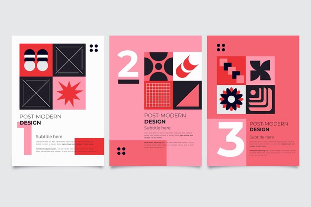 Free vector postmodern business cover pack