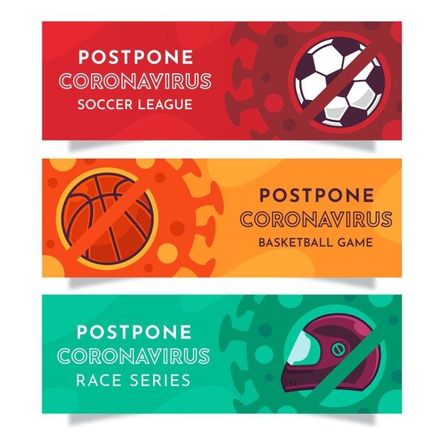 Postpone coronavirus sport leagues banners