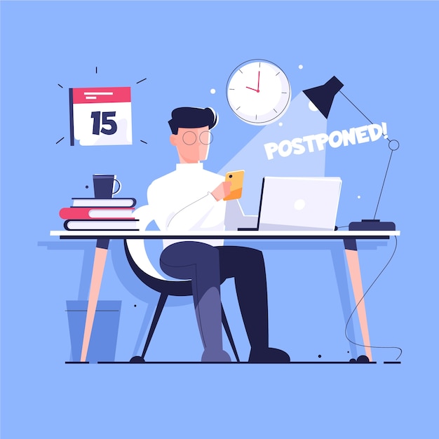 Postponed concept in flat design