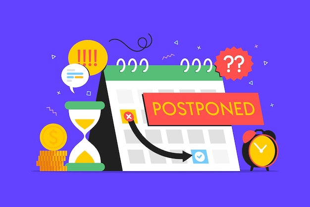 Postponed concept in flat design