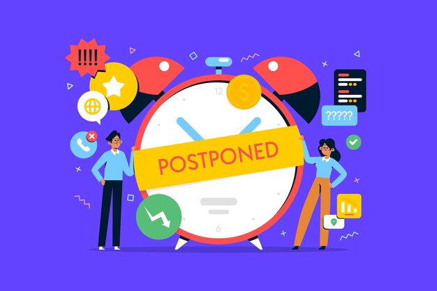 Postponed concept in flat design