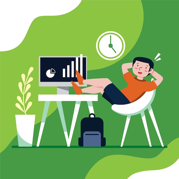 Free vector postponed concept illustrated with person relaxing