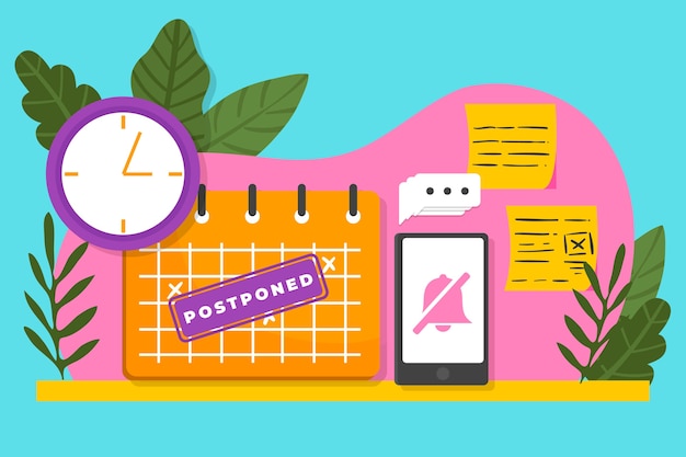 Free vector postponed illustration concept