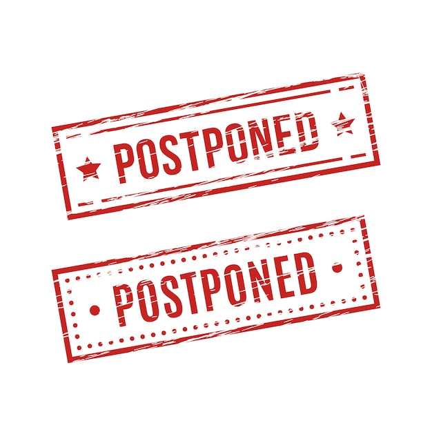 Free vector postponed red stamp style