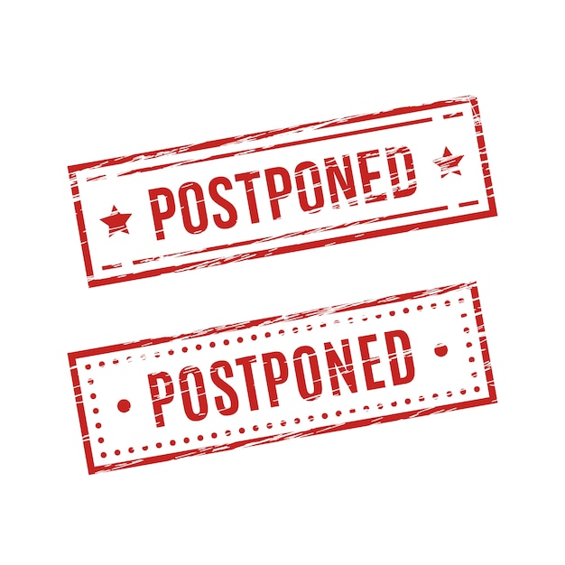 Postponed red stamp style