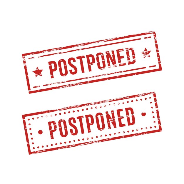 Postponed red stamp style