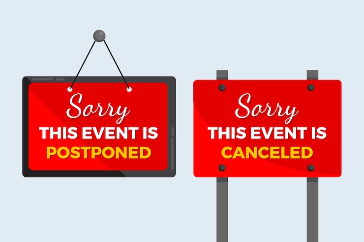 Free Vector postponed sign collection