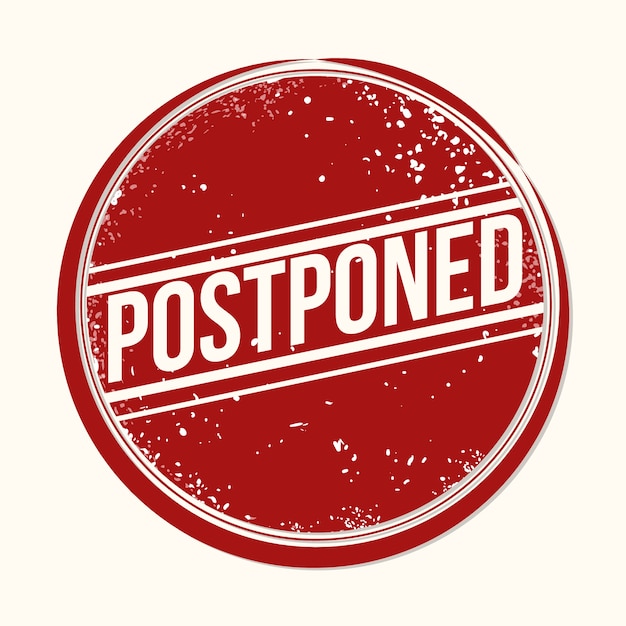 Free vector postponed sign concept