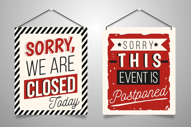 Free Vector postponed sign concept