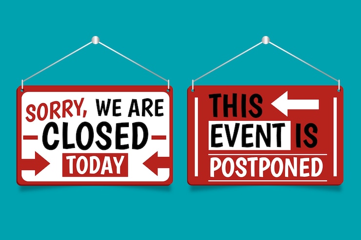 Free Vector postponed sign concept