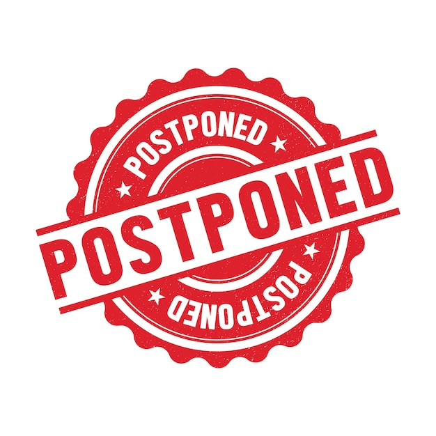 Free vector postponed sign concept