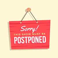 Free vector postponed sign concept