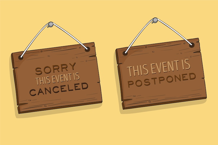Free Vector postponed sign concept