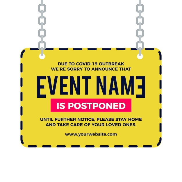 Free vector postponed sign