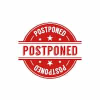 Free vector postponed stamp sign concept