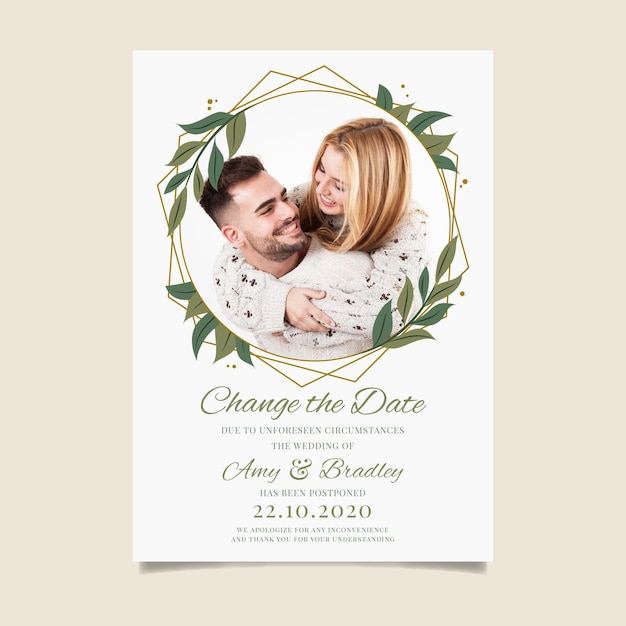 Free vector postponed wedding card template