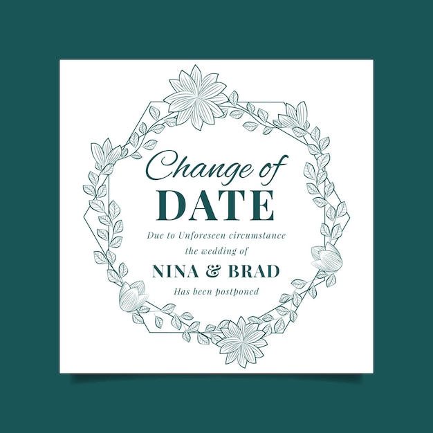 Postponed wedding card