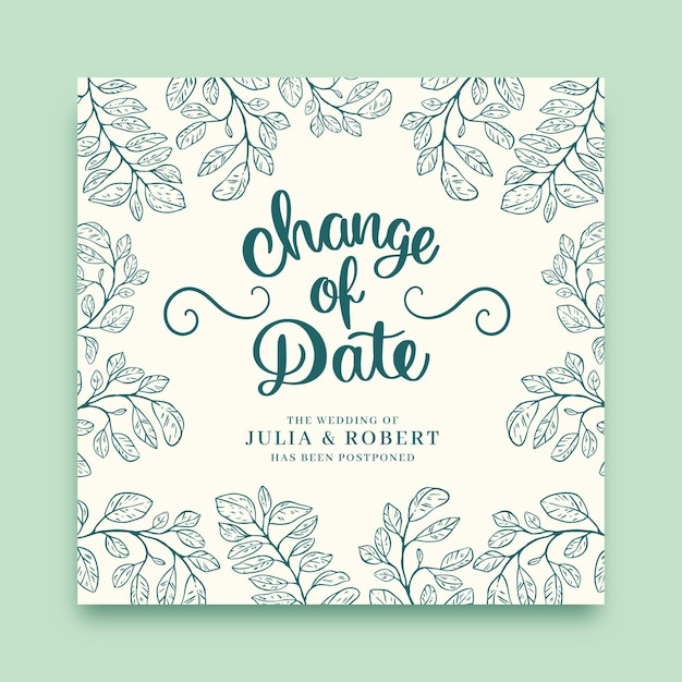 Free vector postponed wedding card