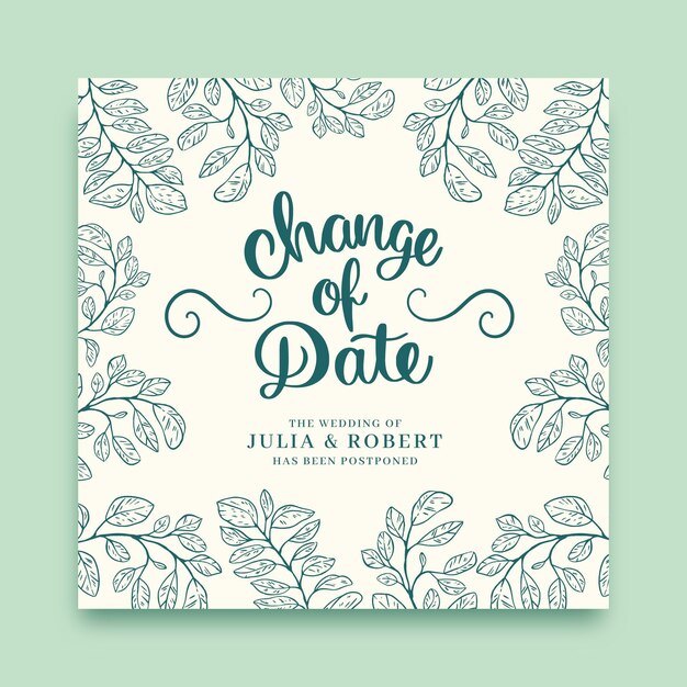 Postponed wedding card