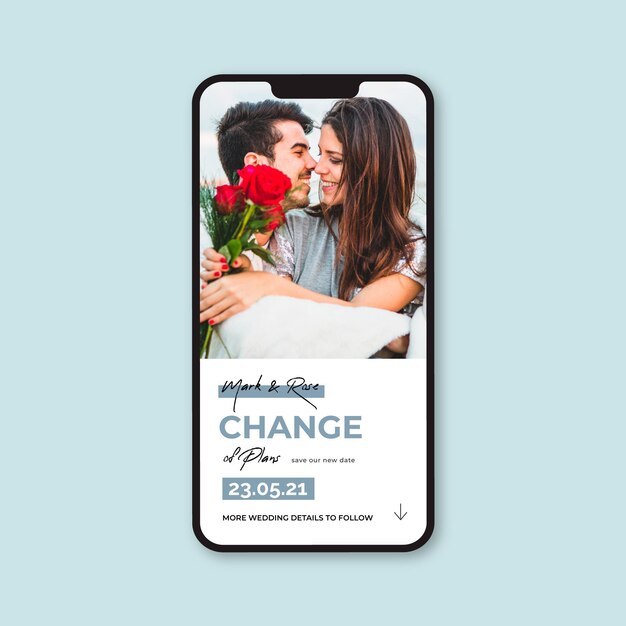 Postponed wedding on mobile