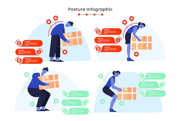 Free vector posture correction infographics template