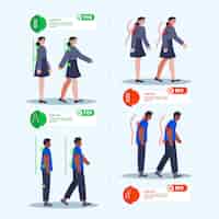 Free vector posture correction infographics template