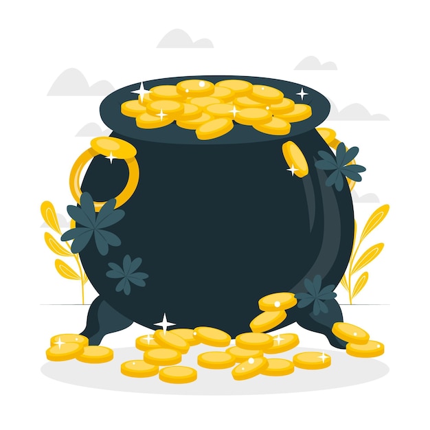 Pot of gold concept illustration