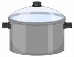 Free vector a pot with lid on white background