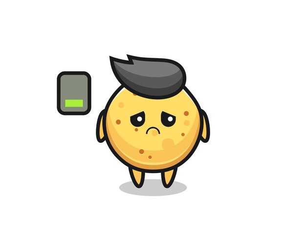 ポテトチップスのキャラクターのイラスト ぎこちないポーズ キュートなデザイン プレミアムベクター