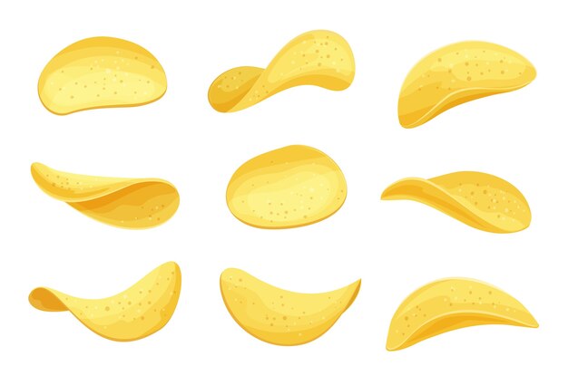 スパイシーなポテトチップスの広告イラスト プレミアムベクター